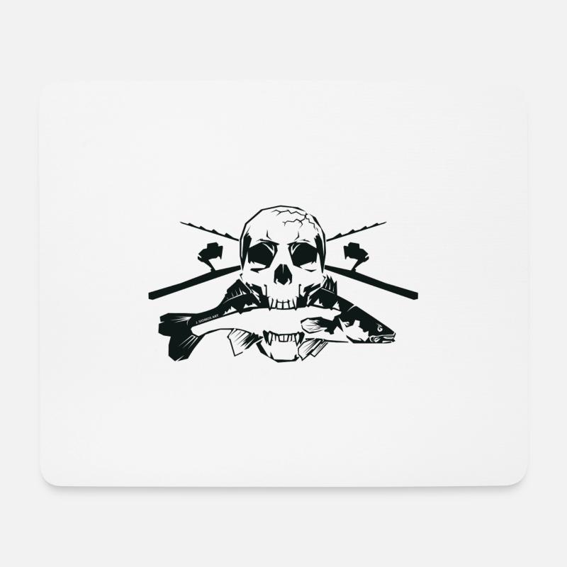JSA Fishing Skull (L) - Mousepad (Querformat) - Weiß