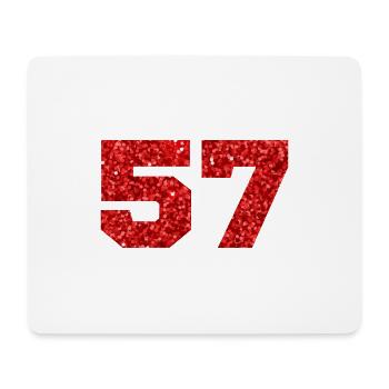 Nummer 57 Roter Glitzer - 57. Jahrestag - Mousepad (Querformat) - Weiß - Vorne