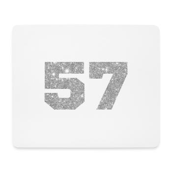 Nummer 57 Silberner Glitzer - 57. Jubiläum - Mousepad (Querformat) - Weiß - Vorne