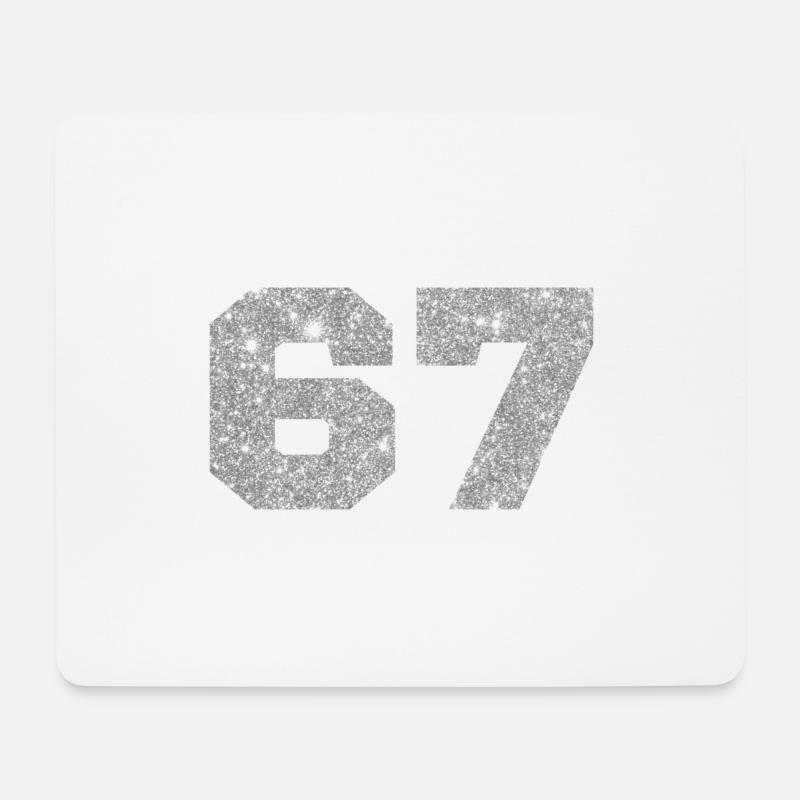 Nummer 67 Silberglitter - 67. Jahrestag - Mousepad (Querformat) - Weiß