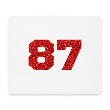 Number 87 Red Glitter - 87th Anniversary - Mouse Pad (horizontal) - white - Front
