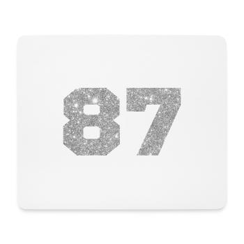 Number 87 Silver Glitter - 87th Anniversary - Mouse Pad (horizontal) - white - Front