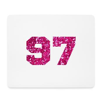 Number 97 Pink Glitter - 97th Birthday - Mouse Pad (horizontal) - white - Front