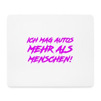 Ich mag Autos mehr als Menschen - Mousepad (Querformat) - Weiß - Vorne
