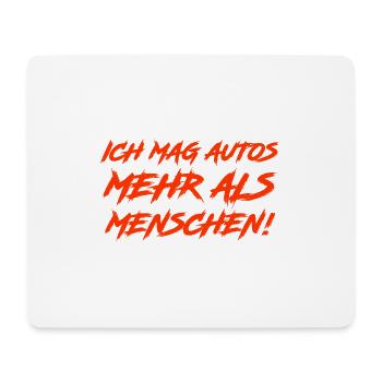 Ich mag Autos mehr als Menschen - Mousepad (Querformat) - Weiß - Vorne