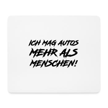 Ich mag Autos mehr als Menschen - Mousepad (Querformat) - Weiß - Vorne