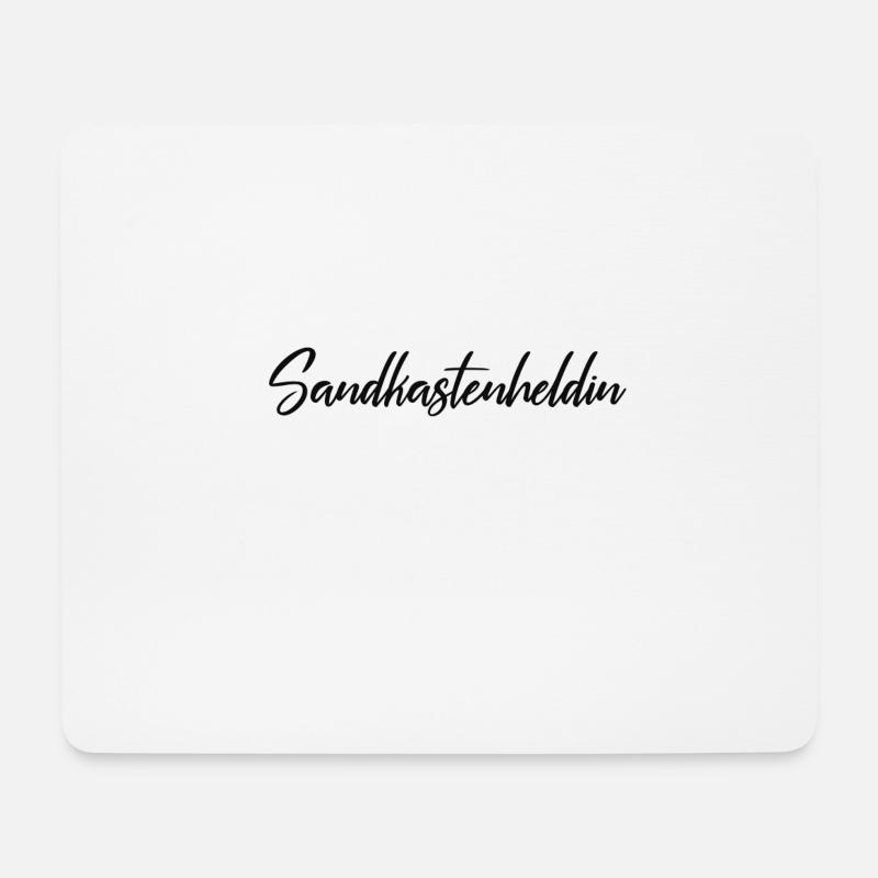Sandkastenheldin schwarz - Mousepad (Querformat) - Weiß