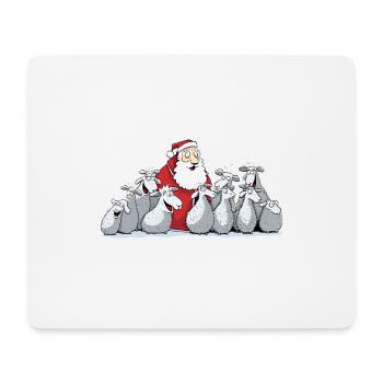 Chanter le Père Noël avec des moutons - Tapis de souris (format paysage) - blanc - Devant