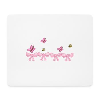 grinding pink butterfly natural - Mouse Pad (horizontal) - white - Front