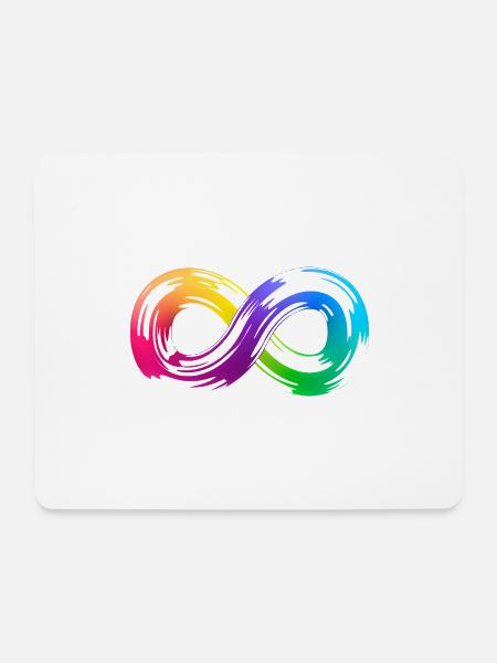 Rainbow Infinity Pinselstrich - Mousepad (Querformat) - Weiß