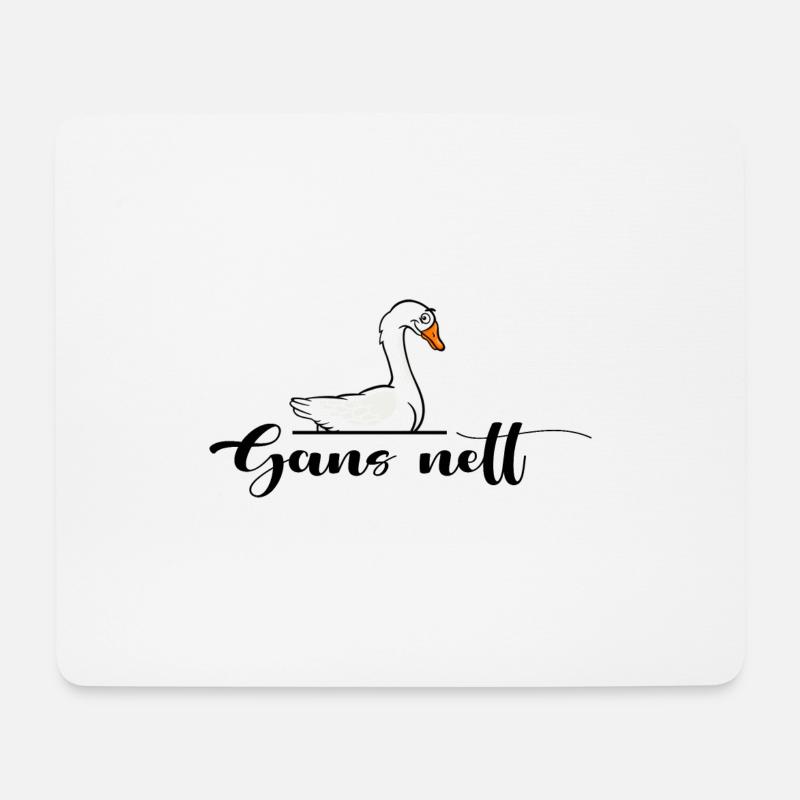 gänse gänsebraten gänsefreund gans nett gänsefeder - Mousepad (Querformat) - Weiß