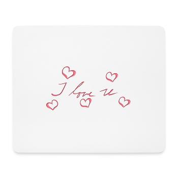Je t’aime coeurs coeur rouge - Tapis de souris (format paysage) - blanc - Devant