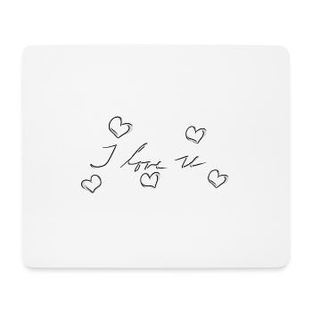 Je t’aime cœur coeur - Tapis de souris (format paysage) - blanc - Devant