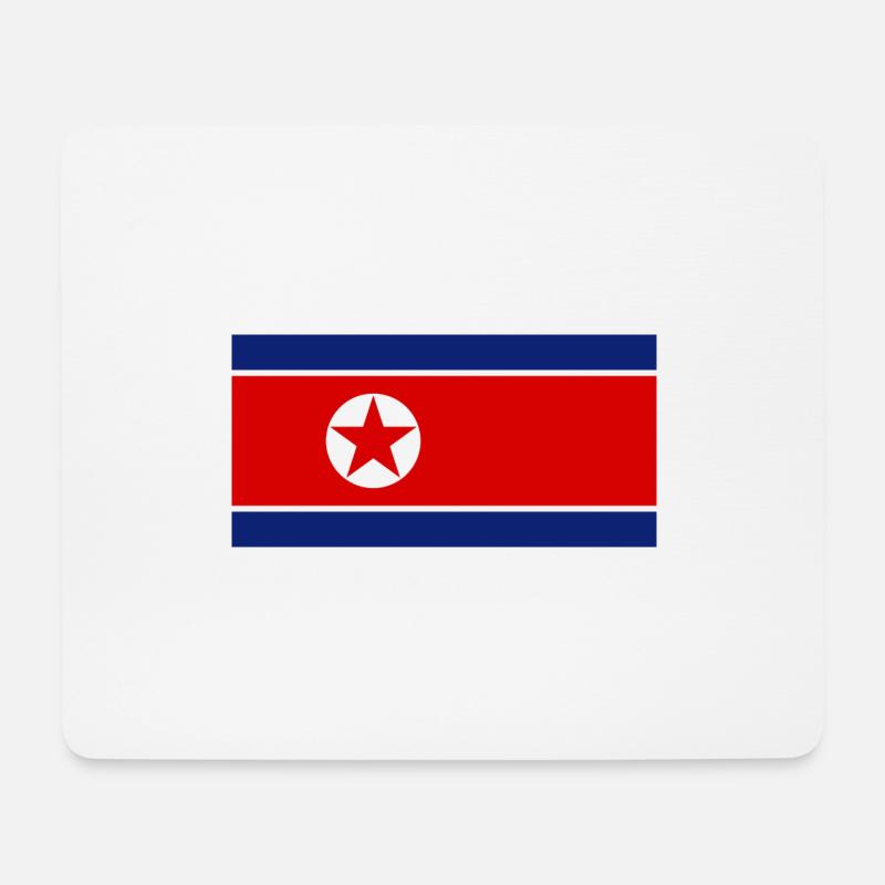 Nationalflagge von Nordkorea - Mousepad (Querformat) - Weiß