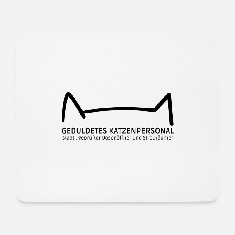 Geduldetes Katzenpersonal für Katzenliebhaber - Mousepad (Querformat) - Weiß