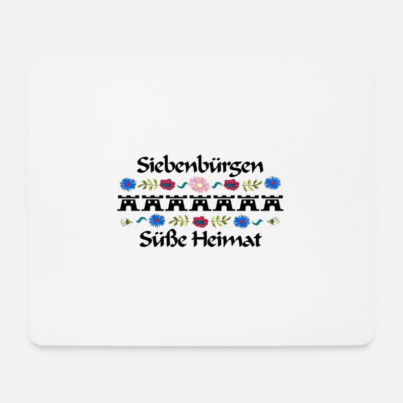 Siebenbürgen süße Heimat Design mit 7 Burgen - Mousepad (Querformat) - Weiß