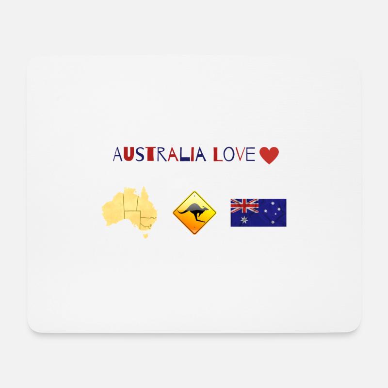 Australien, Australia Love, Australien Liebe - Mousepad (Querformat) - Weiß