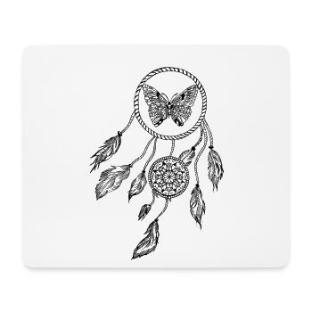 Idée cadeau plumes de papillon capteur de rêves - Tapis de souris (format paysage) - blanc - Devant