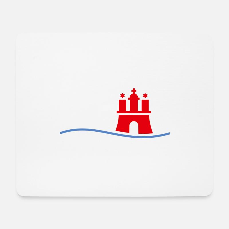 Hamburger Bundesland Wappen - Mousepad (Querformat) - Weiß
