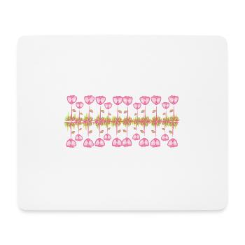 flowers roses pink line grass - Mouse Pad (horizontal) - white - Front