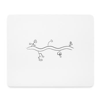 flowers flower line symbol stroke wave - Mouse Pad (horizontal) - white - Front