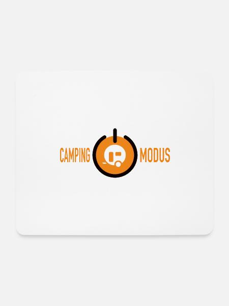Camping Modus ON - Mousepad (Querformat) - Weiß