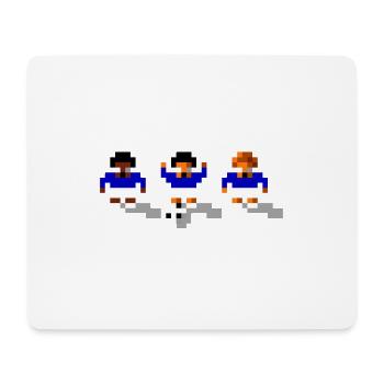 Soccer Blue and White - Mouse Pad (horizontal) - white - Front
