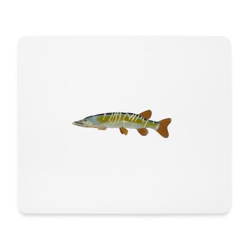 Hecht Fisch Design Logo Fische Hechte Grafik Bild - Mousepad (Querformat) - Weiß - Vorne