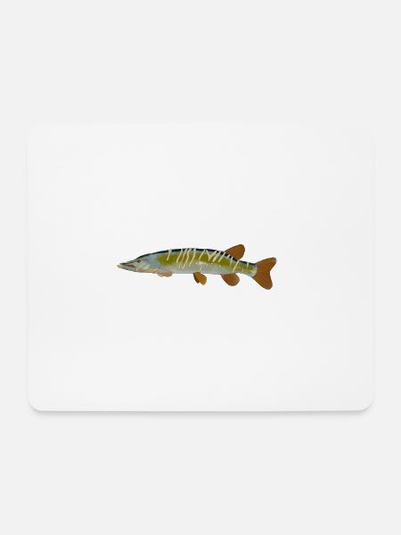 Hecht Fisch Design Logo Fische Hechte Grafik Bild - Mousepad (Querformat) - Weiß
