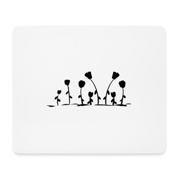 fleurs naturelles motif de ligne de terre rose - Tapis de souris (format paysage) - blanc - Devant