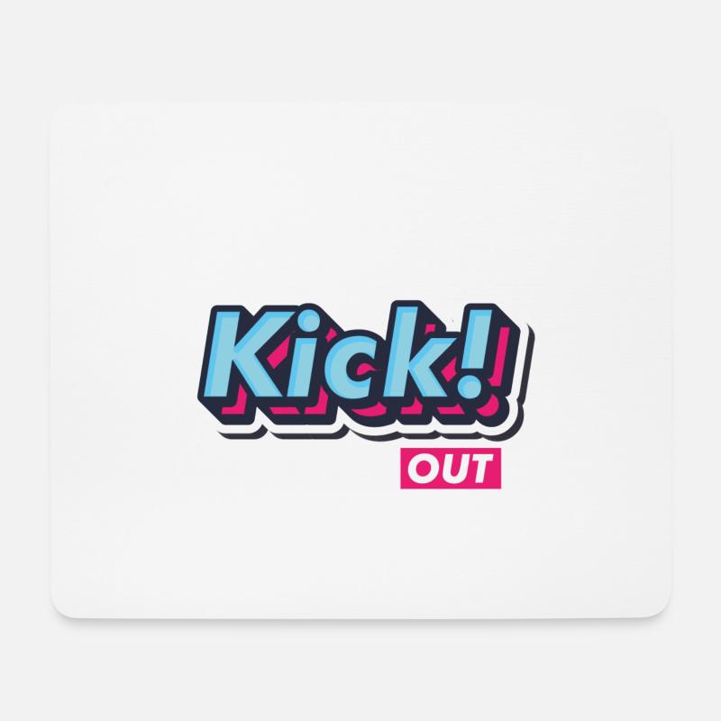 Pop-Art Comic Retro Vintage Text "Kick Out" - Mousepad (Querformat) - Weiß