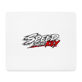 EK-Spruch: Speed is the key - Mousepad (Querformat) - Weiß - Vorne
