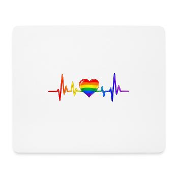 LGBTQ Herz Herzfrequenz Puls EKG Herzlinie - Mousepad (Querformat) - Weiß - Vorne