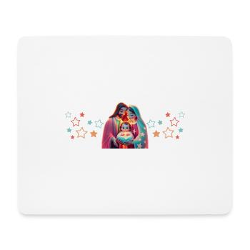 Jesus, Maria und Josef. Christliches Weihnachten. Friede und Liebe - Mousepad (Querformat) - Weiß - Vorne
