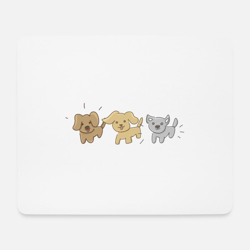 Tiere Symbole drei Hunde Hund - Mousepad (Querformat) - Weiß