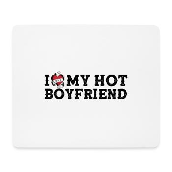 Vintage Ich Liebe Meinen Heißen Freund Ich Herz Meinen Heißen Freund - Mousepad (Querformat) - Weiß - Vorne