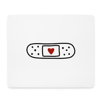 Pflaster Herz Doodle - Mousepad (Querformat) - Weiß - Vorne