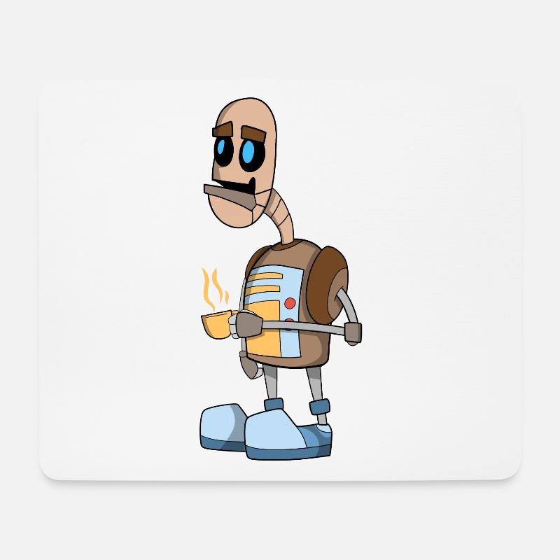 Roboter - Mousepad (Querformat) - Weiß