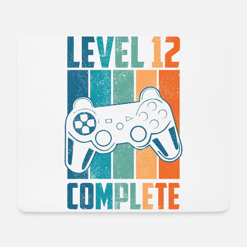 12. Geburtstag Jahre Level 12 Complete Geschenk - Mousepad (Querformat) - Weiß