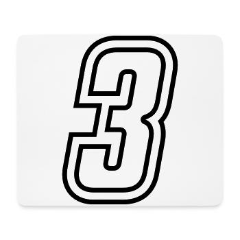3 Number number - Mouse Pad (horizontal) - white - Front
