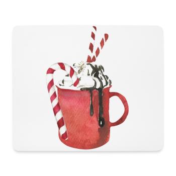 Heiße Schokolade und Marshmallows - Mousepad (Querformat) - Weiß - Vorne
