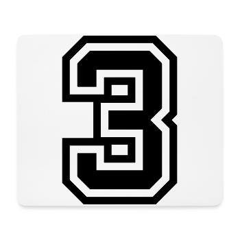 3 Zahl symbol - Mousepad (Querformat) - Weiß - Vorne