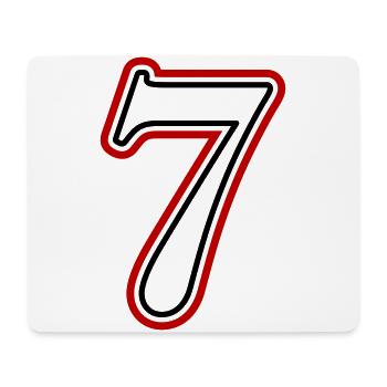 7 Zahl nummer - Mousepad (Querformat) - Weiß - Vorne