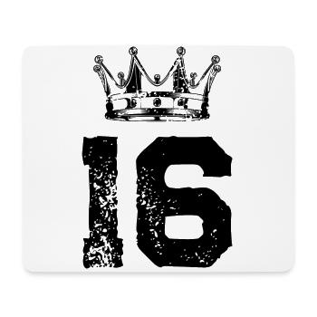 16 Zahl Krone - Mousepad (Querformat) - Weiß - Vorne