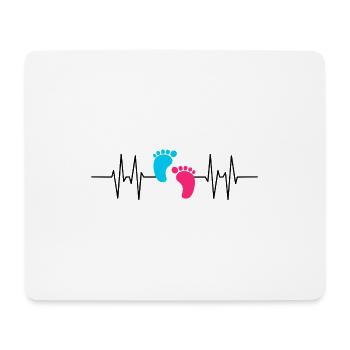 Empreintes bébé - Tapis de souris (format paysage) - blanc - Devant
