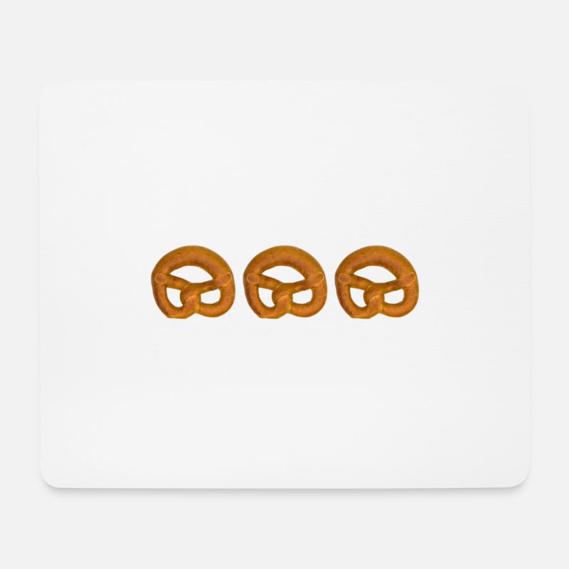Brezel. Pretzel. Kringlu. Galleta salada. Precel. - Mousepad (Querformat) - Weiß