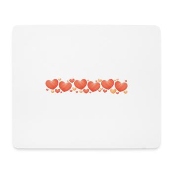 Herzchen rot - Mousepad (Querformat) - Weiß - Vorne