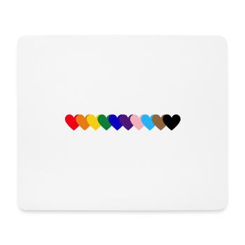 Regenbogen_Herzen_Pride - Mousepad (Querformat) - Weiß - Vorne