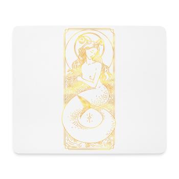 Zodiac sign - Capricorn - Line - gold - Mouse Pad (horizontal) - white - Front