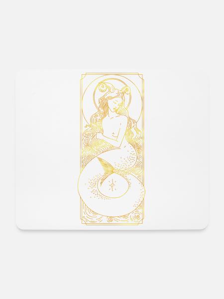 Sternzeichen - Steinbock - Linie - gold - Mousepad (Querformat) - Weiß